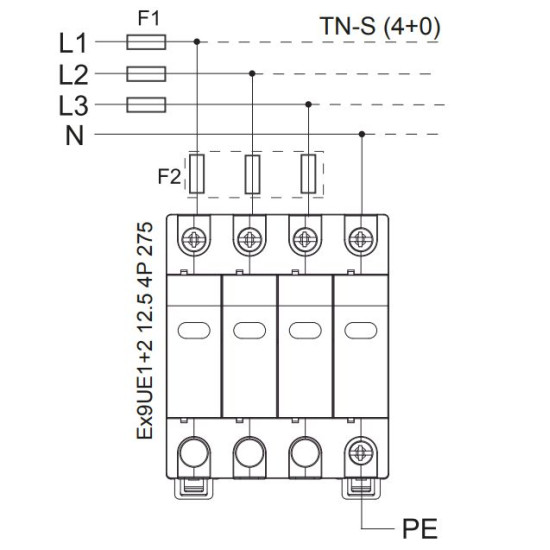 ПЗІП NOARK Ex9UE1+2 1+2 (B+C) 50кА 275В AC 4P (103342)