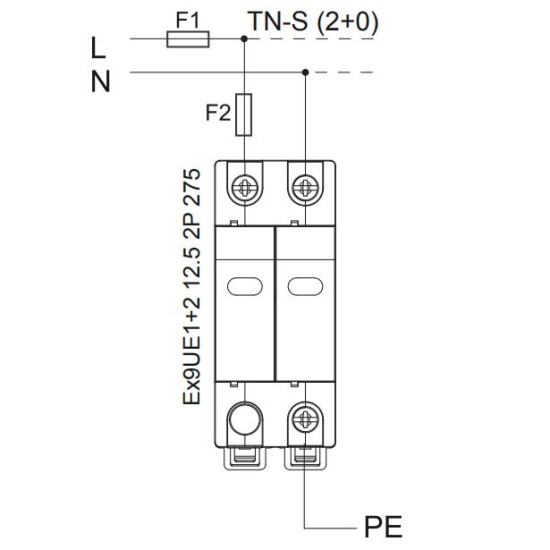 ПЗІП NOARK Ex9UE2 20R 2 (C) 40кА 440В AC 2P з додатковим контактом (103364)