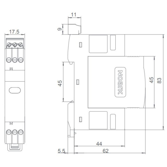 ПЗІП NOARK Ex9UE3 10 3 (D) 10кА 275В AC 1P+N (106858)
