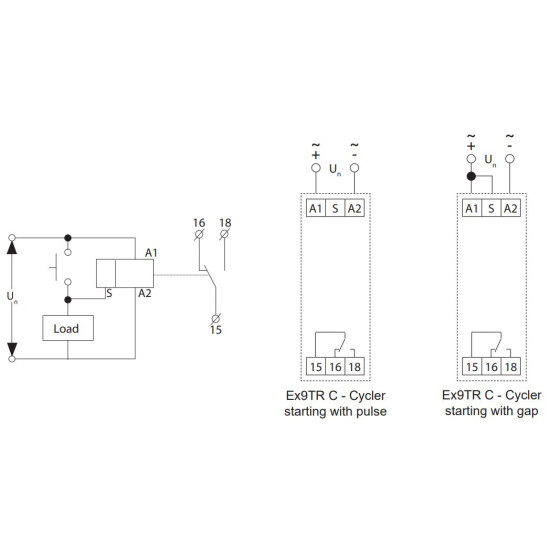Циклічне реле часу NOARK Ex9TR C 1CO 1CO 12-240В AC/DC (111729)