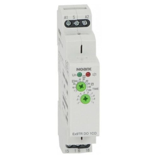 Однофункціональне реле часу NOARK Ex9TR DO 1CO 1CO 12-240В AC/DC затримка включення (111731)