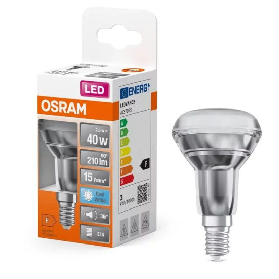 Світлодіодна лампа Osram LED R50 40 2,6Вт/840 GL E14 6х1