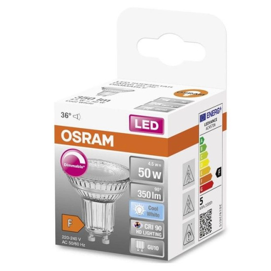 Світлодіодна лампа Osram LED PAR16 DIM 50 36 4,5Вт/940 GU10 6х1