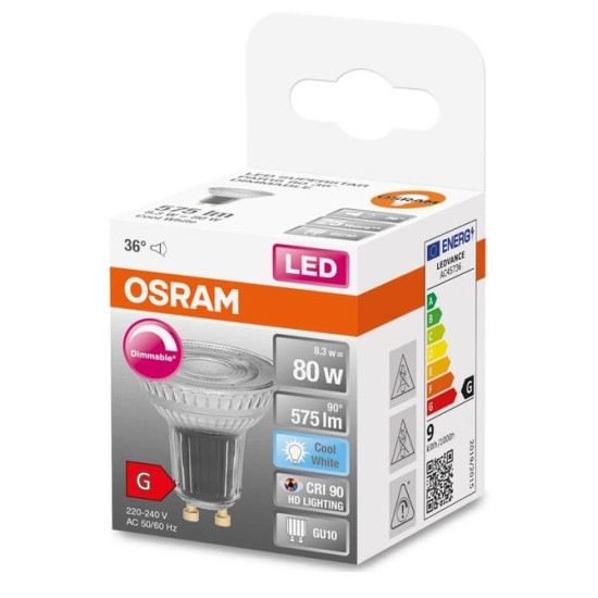 Світлодіодна лампа Osram LED PAR16 DIM 80 36 8,3Вт/940 GU10 6х1
