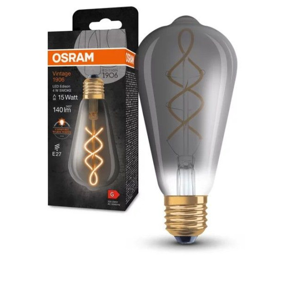Лампа світлодіодна Osram 1906 LEDISON 125 4Вт/818 S FIL SM E27 4х1