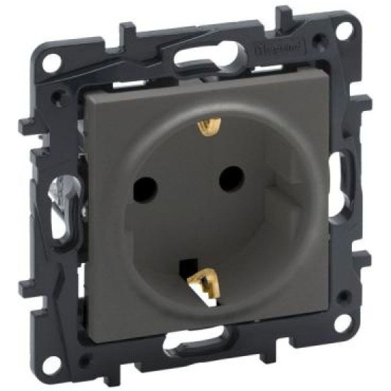 Розетка Legrand Niloe Step 16А 250В з заземленням гвинтовий механізм сталь (863421)