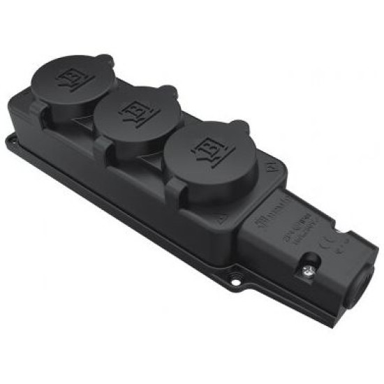 Потрійна колодка Bemis BK1-1402-3613 1х16А каучукова IP54 (6.1.92745)