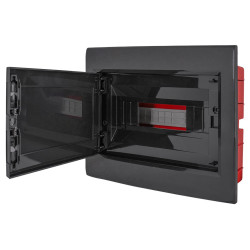 Вбудованний пластиковий корпус E.Next e.plbox.pro.w.12b.black 12м чорний IP40 (CP12912B)