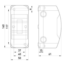 Навісний пластиковий корпус E.Next NT 3-модульний без дверцят IP30 (6670-103)