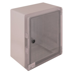 Удароміцний корпус E.Next e.plbox.300.350.165.tr з АБС-пластика 300х350х165 IP65 з прозорими дверцятами (CP5031)