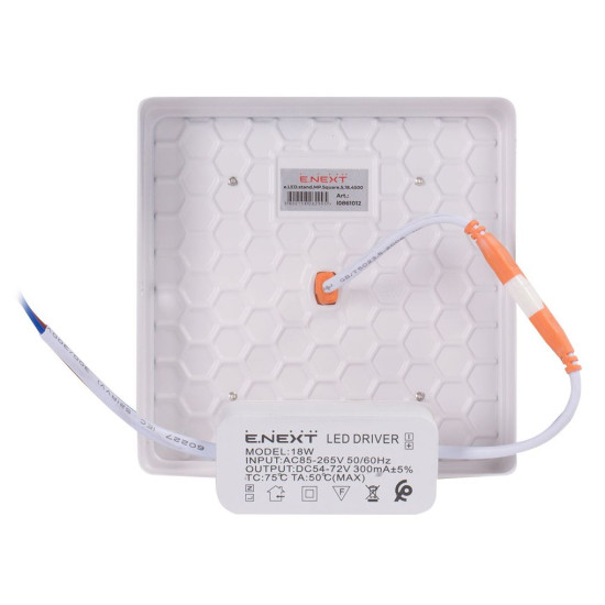 Накладний світильник E.Next e.LED.stand.MP.Square.S.18.4500 квадратний 18Вт 4500К 1620Лм (l0861012)