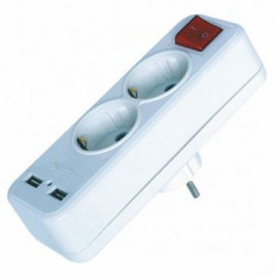 Двійник FAR F08 з 2 USB та вимикачем (7.6.1.97340)