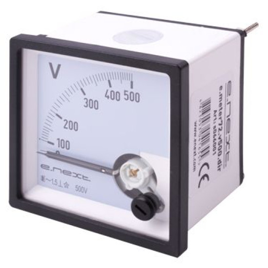 Щитовий вольтметр E.Next e.meter72.v500.dir АС 500В 72х72мм (s066001)