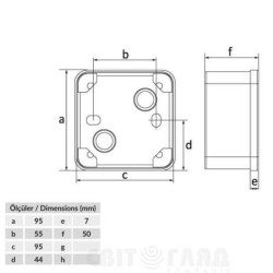 Термопластикова коробка Bemis BB2-0441-0003 ABS 95x95x50 IP44 (5.1.1.98537)