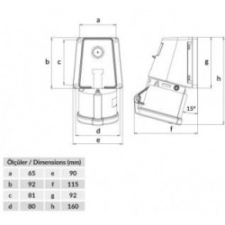 Настінний роз'єм Bemis BC1-3505-2535 380В 5х32A 90° поліамід IP44 (6.2.1.159079)