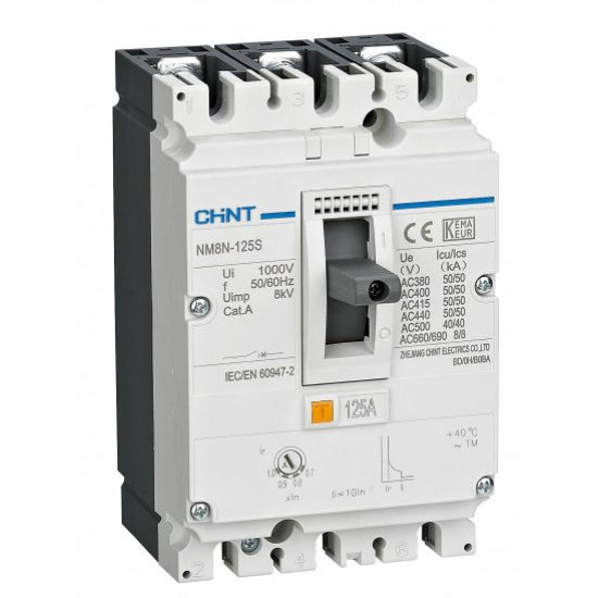 Корпусний автоматичний вимикач Chint NM8N-125S TM 80 3P
