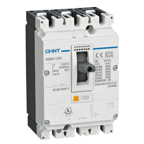 Корпусний автоматичний вимикач Chint NM8N-125S TM 100 3P