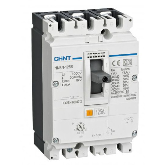 Корпусний автоматичний вимикач Chint NM8N-125S TM 63 3P