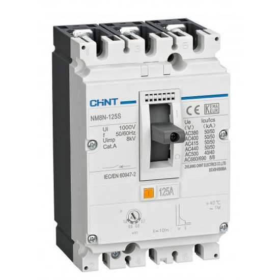 Корпусний автоматичний вимикач Chint NM8N-125S TM 125 3P