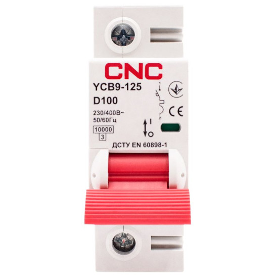 Автоматичний вимикач CNC YCB9-125 1Р 100А 10kA D