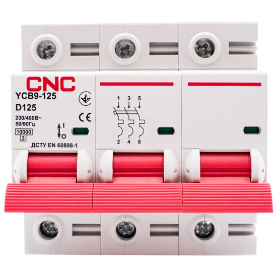 Автоматичний вимикач CNC YCB9-125 3Р 125А 10kA D