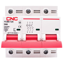 Автоматичний вимикач CNC YCB9-125 3Р 80А 10kA D