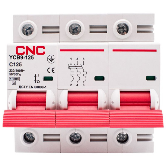 Автоматичний вимикач CNC YCB9-125 3Р 125А 10kA C