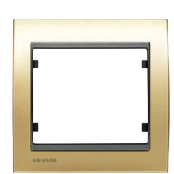 Одинарна рамка Siemens Mega S22001-DMC із вставкою (золото мальта)