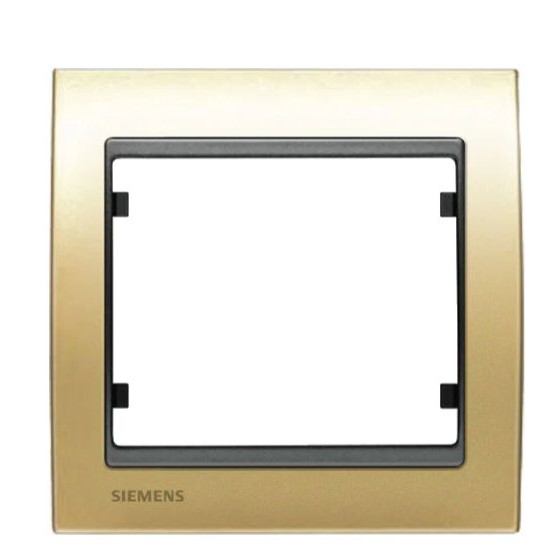 Одинарна рамка Siemens Mega S22001-DMC із вставкою (золото мальта)