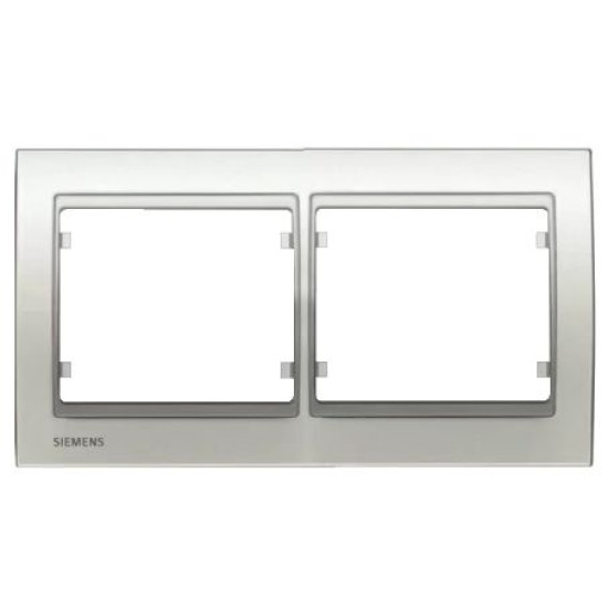 Подвійна рамка Siemens Mega S22002-BS (білий сатин)