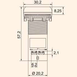 Моноблочна втоплена кнопка ETI 004771450 ECF-10-R (1NO червона)