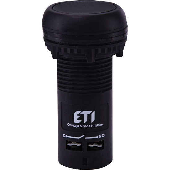 Моноблочна втоплена кнопка ETI 004771453 ECF-10-C (1NO чорна)