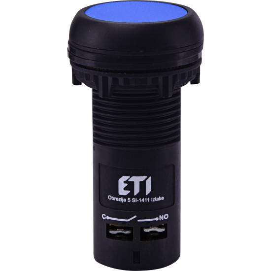 Моноблочна втоплена кнопка ETI 004771454 ECF-10-B (1NO синя)