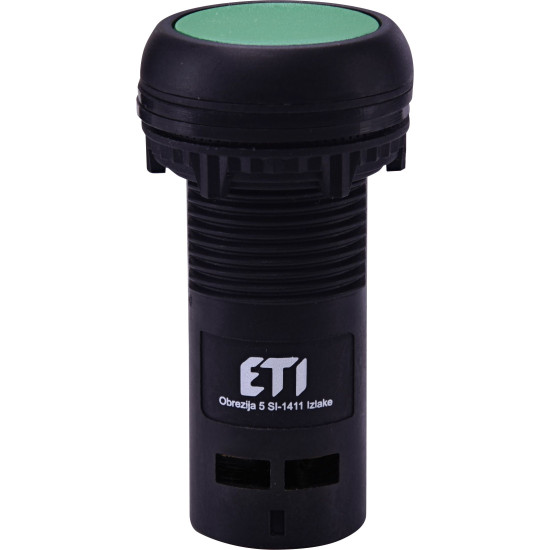 Моноблочна втоплена кнопка ETI 004771461 ECF-01-G (1NC зелена)