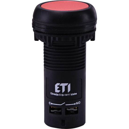 Моноблочна втоплена кнопка ETI 004771470 ECF-11-R (1NO+1NC червона)