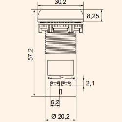 Моноблочна втоплена кнопка ETI 004771470 ECF-11-R (1NO+1NC червона)