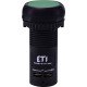 Моноблочна втоплена кнопка ETI 004771471 ECF-11-G (1NO+1NC зелена)