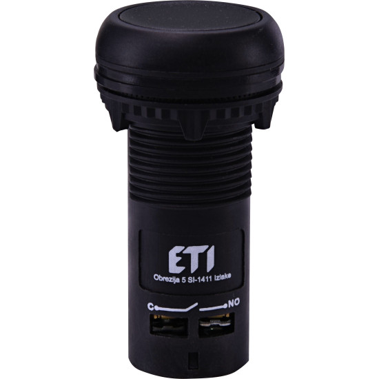 Моноблочна втоплена кнопка ETI 004771473 ECF-11-C (1NO+1NC чорна)