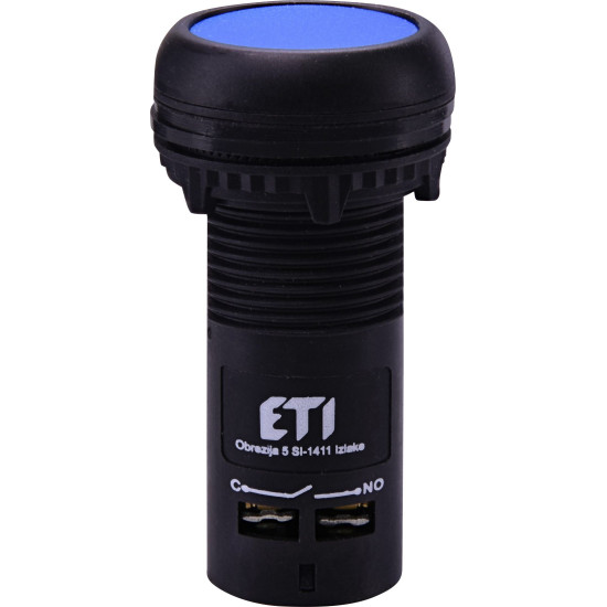 Моноблочна втоплена кнопка ETI 004771474 ECF-11-B (1NO+1NC синя)