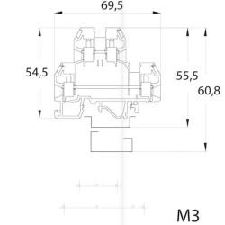 Гвинтова нейтральна клема ETI 003901278 4 мм VS 4 NA N 4 мм ( синя)