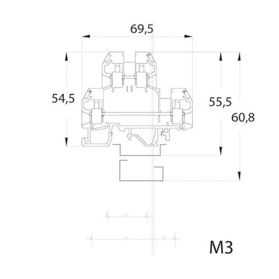 Дворівнева клема ETI 003901279 VS 4 NA+4мм² (червона)