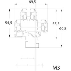 Дворівнева клема ETI 003901277 VS 4 NA 4мм² (бежева)