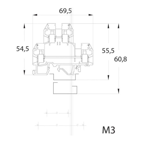 Дворівнева клема ETI 003901277 VS 4 NA 4мм² (бежева)