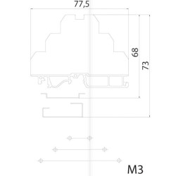 Трирівнева клема ETI 003901321 VS 2.5 NA 3 N (2.5мм² (синя))