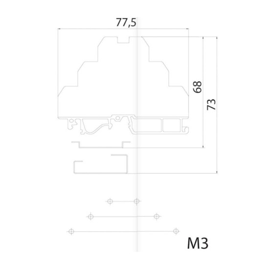 Трирівнева клема ETI 003901321 VS 2.5 NA 3 N (2.5мм² (синя))