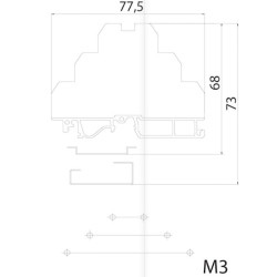 Трирівнева гвинтова клема ETI 003901322 VS 2.5 NA 3+2.5мм² (червона)