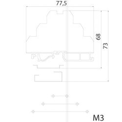 Трирівнева гвинтова клема ETI 003901320 VS 2.5 NA 3+2.5мм² (бежева)