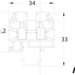 Гвинтова нейтральна клема ETI 003901421 mini VS 2.5 PAM N (2.5мм² (синя))