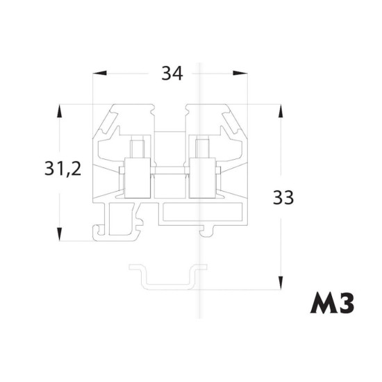 Гвинтова нейтральна клема ETI 003901421 mini VS 2.5 PAM N (2.5мм² (синя))