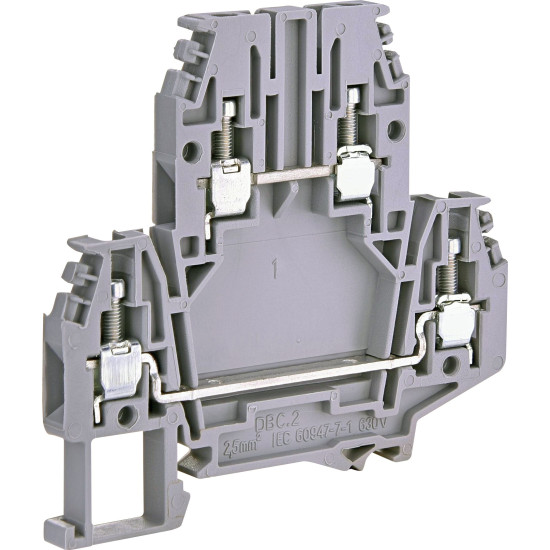 Дворівнева гвинтова клема ETI 003903053 ЕSC2-DBC.2 (2.5мм² сіра)